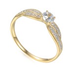 Zlatý prsten se syntetickým zirkonem 585/1000,  2.29g - 53476R006
