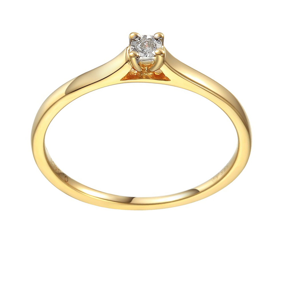 Zlatý prsten s diamantem 585/1000, 0,04 ct - 55118R013