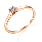 Zlatý prsten s diamantem 585/1000, 0,04 ct - 55118R032