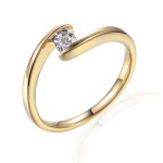 Zlatý prsten s diamantem 585/1000, 0,055 ct - 74468R003