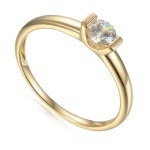 Zlatý prsten se syntetickým zirkonie 585/1000,  1,99 gr - 41709R004