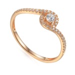 Zlatý prsten se syntetický zirkony 585/1000,  1,08 g - 46942R034