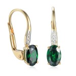 585/1000 Gold earring with  synthetic emerald, 1.50 g - 54611E007