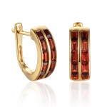 585/1000 Gold earrings with garnet, 3,76 g - 69627E001